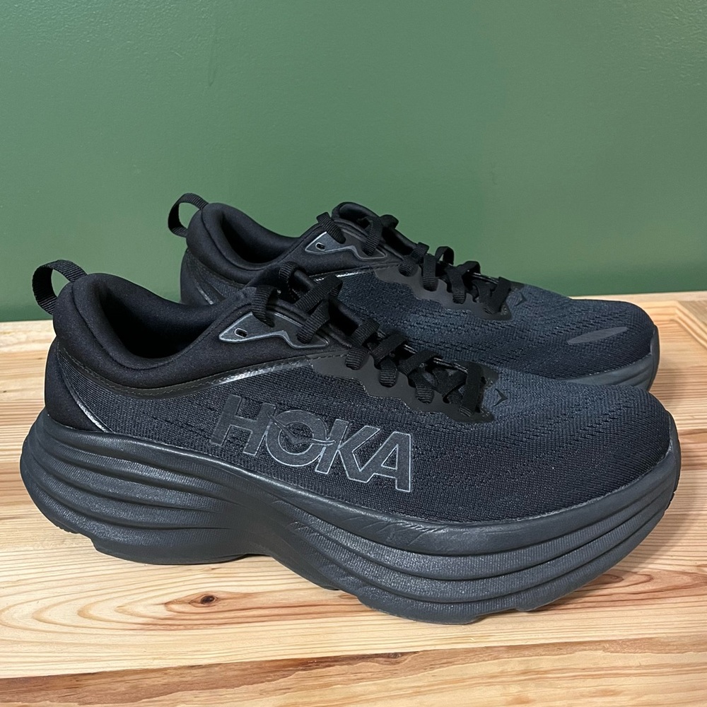 Women’s Hoka Bondi 8 Everyday Running Shoes All Black (F27222F) Size US 9D